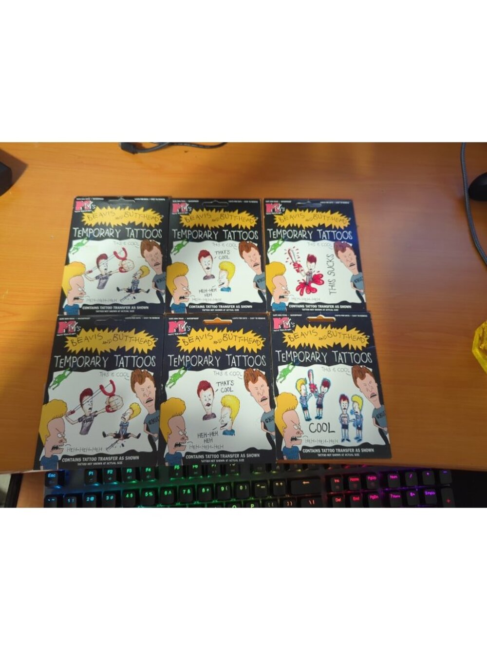 BEAVIS & BUTTHEAD TEMPORARY TATTOO SEALED Lot Of 6